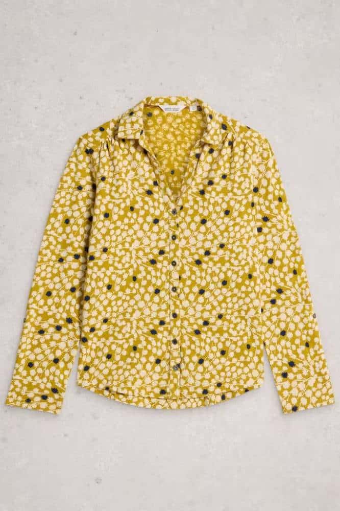 White Stuff Annie Jersey Shirt Chartreuse Multi - La Vie en Rose Damesmode