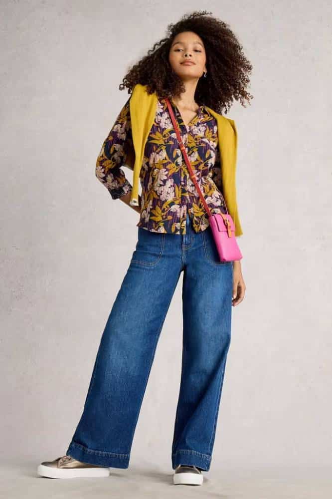 White Stuff Annie Jersey Shirt Navy Multi - La Vie en Rose Damesmode