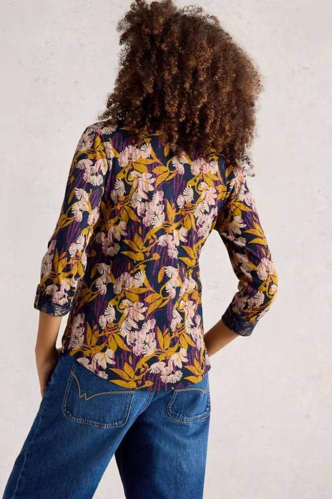 White Stuff Annie Jersey Shirt Navy Multi - La Vie en Rose Damesmode