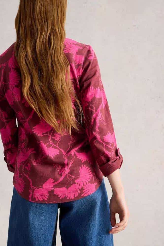 White Stuff Annie Jersey Shirt Plum Print - La Vie en Rose Damesmode