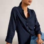 White Stuff Annie Printed Sparkle Shirt Navy Print - La Vie en Rose Damesmode