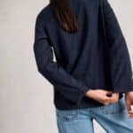 White Stuff Annie Printed Sparkle Shirt Navy Print - La Vie en Rose Damesmode