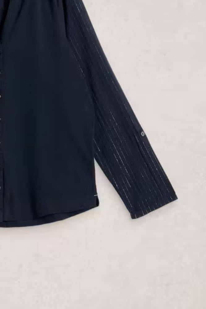 White Stuff Annie Printed Sparkle Shirt Navy Print - La Vie en Rose Damesmode