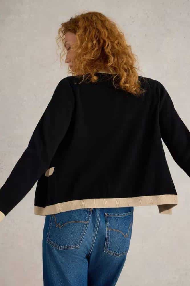 White Stuff Charlotte Cardi Black Multi - La Vie en Rose Damesmode