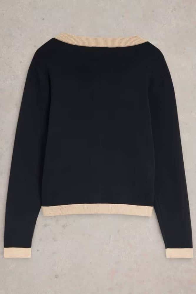 White Stuff Charlotte Cardi Black Multi - La Vie en Rose Damesmode