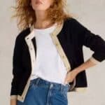 White Stuff Charlotte Cardi Black Multi - La Vie en Rose Damesmode