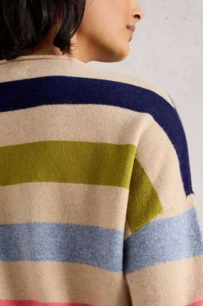 White Stuff Kitty Stripe Cashmere Jumper Nat Multi - La Vie en Rose Damesmode