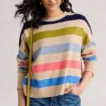 White Stuff Kitty Stripe Cashmere Jumper Nat Multi - La Vie en Rose Damesmode