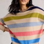 White Stuff Kitty Stripe Cashmere Jumper Nat Multi - La Vie en Rose Damesmode