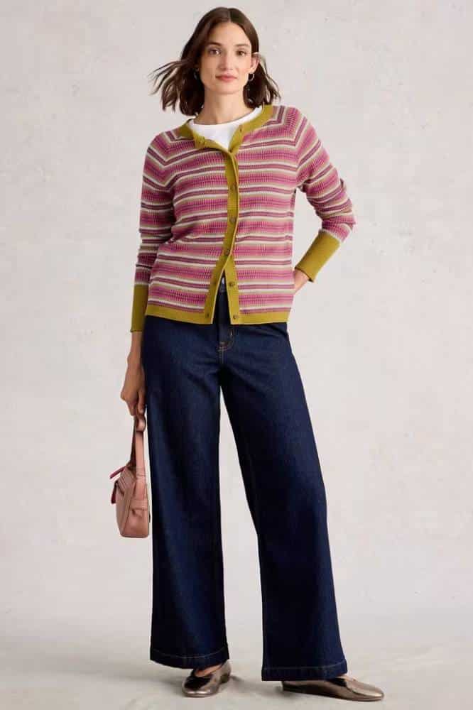 White Stuff Lulu Pattern Cardi Pink Multi - La Vie en Rose Damesmode