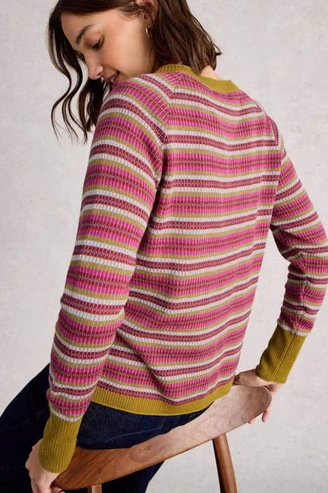 White Stuff Lulu Pattern Cardi Pink Multi - La Vie en Rose Damesmode