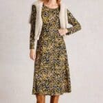 White Stuff Madeline Jersey Dress Chartreuse Multi - La Vie en Rose Damesmode