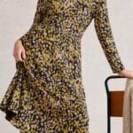 White Stuff Madeline Jersey Dress Chartreuse Multi - La Vie en Rose Damesmode