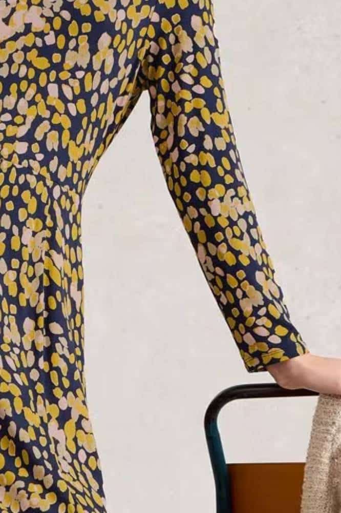 White Stuff Madeline Jersey Dress Chartreuse Multi - La Vie en Rose Damesmode