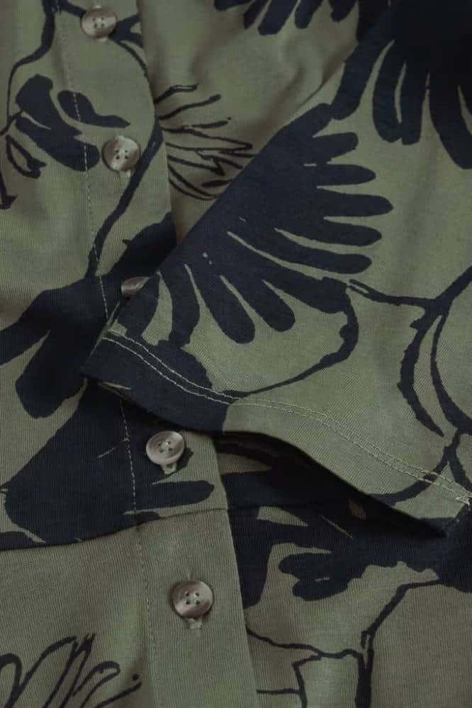 White Stuff Rua Jersey Shirt Dress Green Print - La Vie en Rose Damesmode