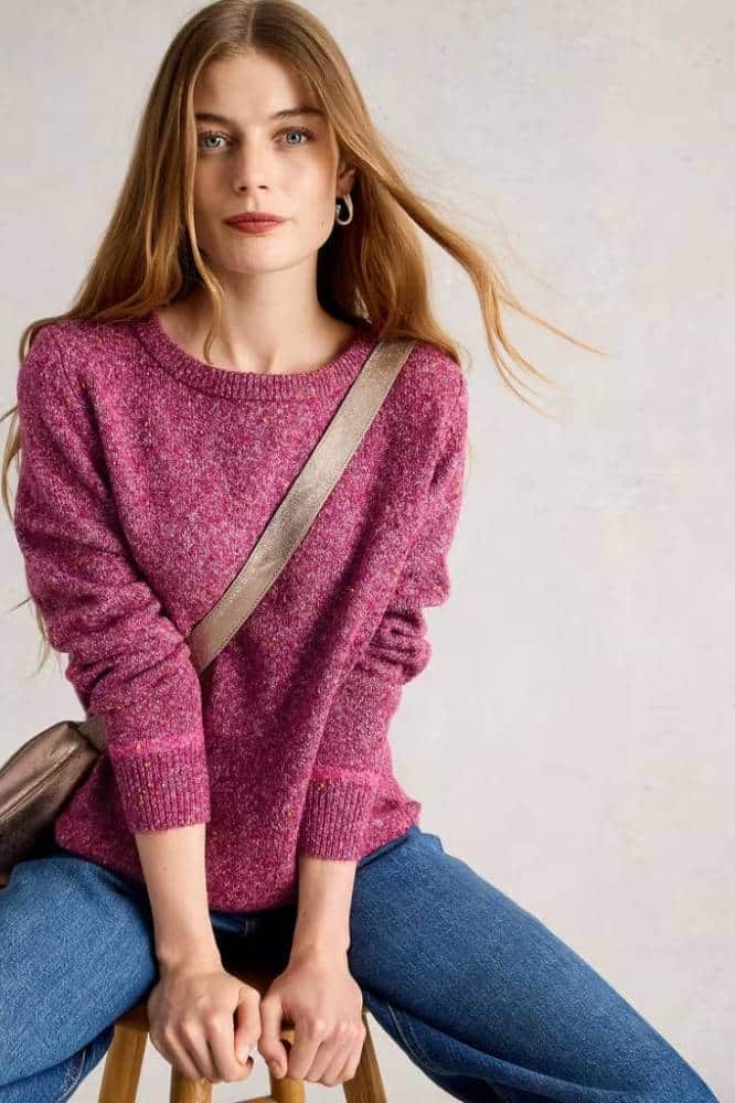White Stuff Talia Nep Jumper Dark Plum - La Vie en Rose Damesmode
