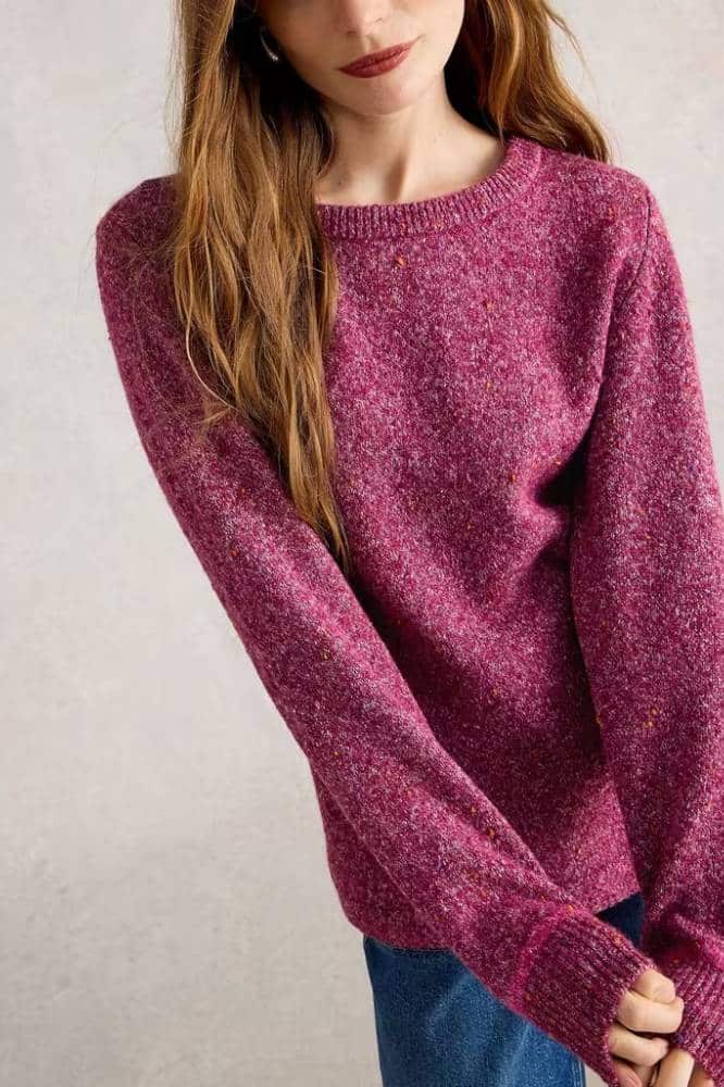 White Stuff Talia Nep Jumper Dark Plum - La Vie en Rose Damesmode