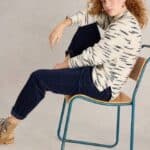 White Stuff Twister Cord Trousers Dark Navy - La Vie en Rose Damesmode