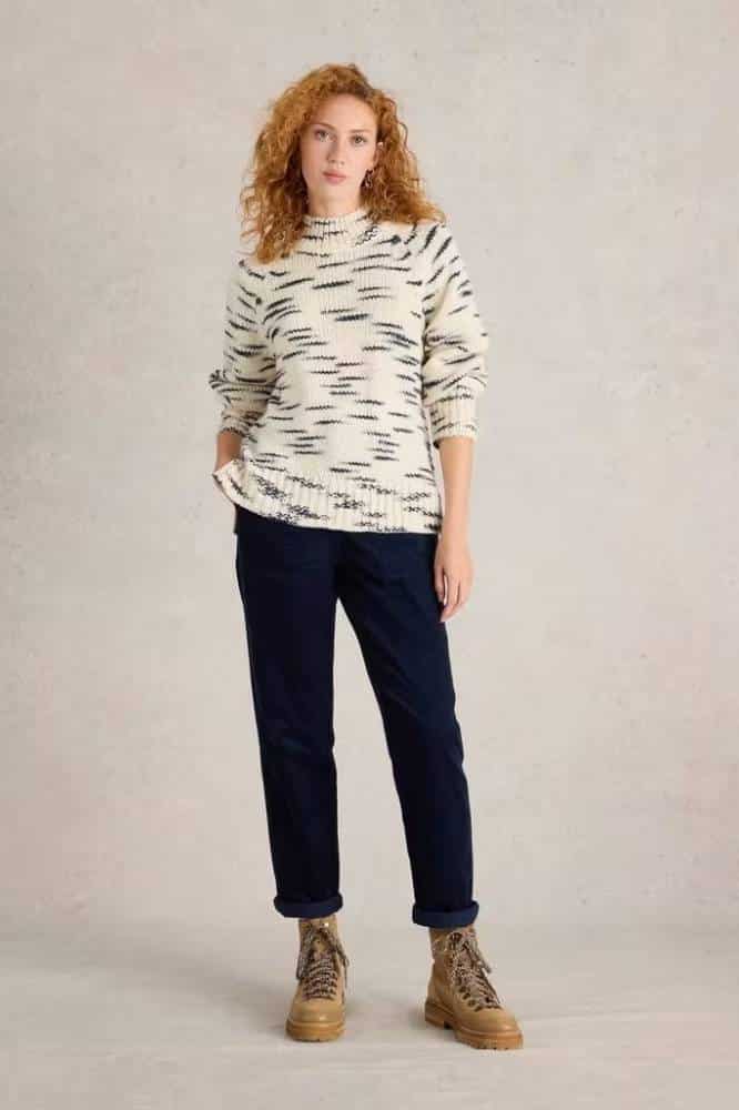 White Stuff Twister Cord Trousers Dark Navy - La Vie en Rose Damesmode