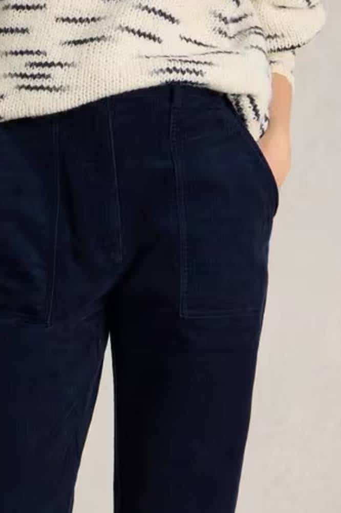 White Stuff Twister Cord Trousers Dark Navy - La Vie en Rose Damesmode
