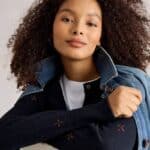 White Stuff Lulu Embroidered Cardi Navy Multi - La Vie en Rose Damesmode