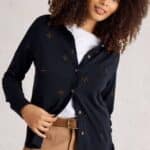 White Stuff Lulu Embroidered Cardi Navy Multi - La Vie en Rose Damesmode
