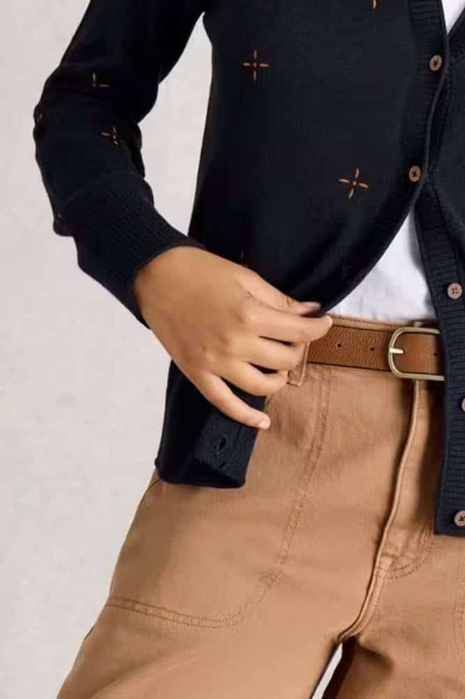 White Stuff Lulu Embroidered Cardi Navy Multi - La Vie en Rose Damesmode